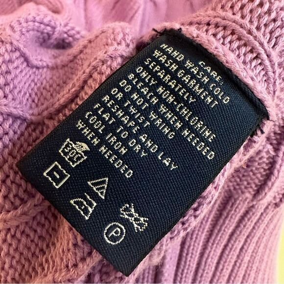 Ralph Lauren | XS | purple zip front hooded cable knit cardigan hoodie jacket - Picture 7 of 10